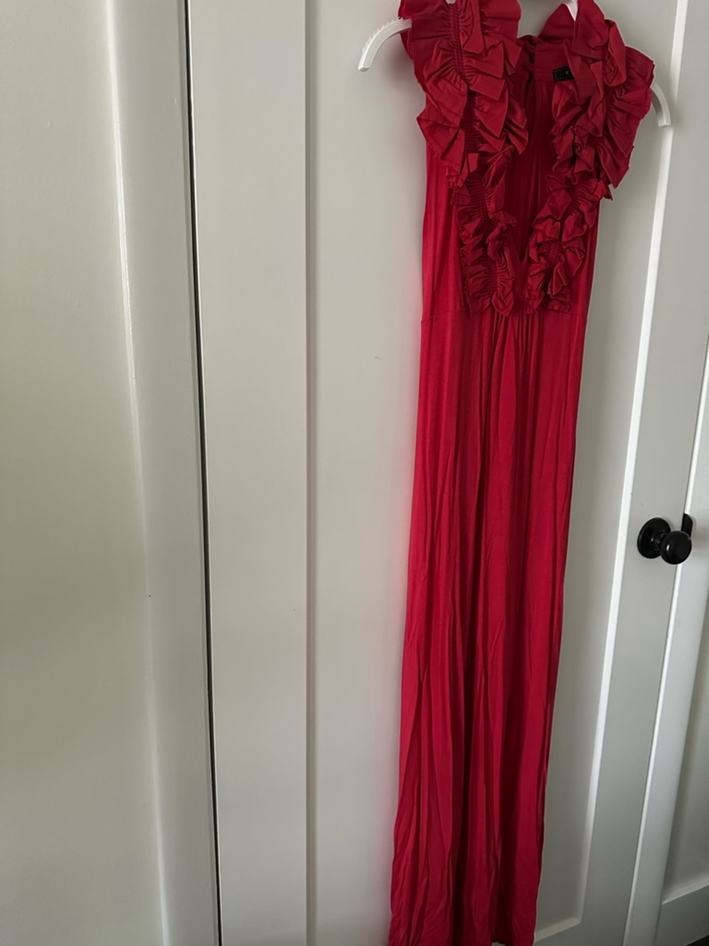 BCBGMaxAzria Women’s Raspberry Ruffle-Front Maxi Dress - Picture 2 of 10